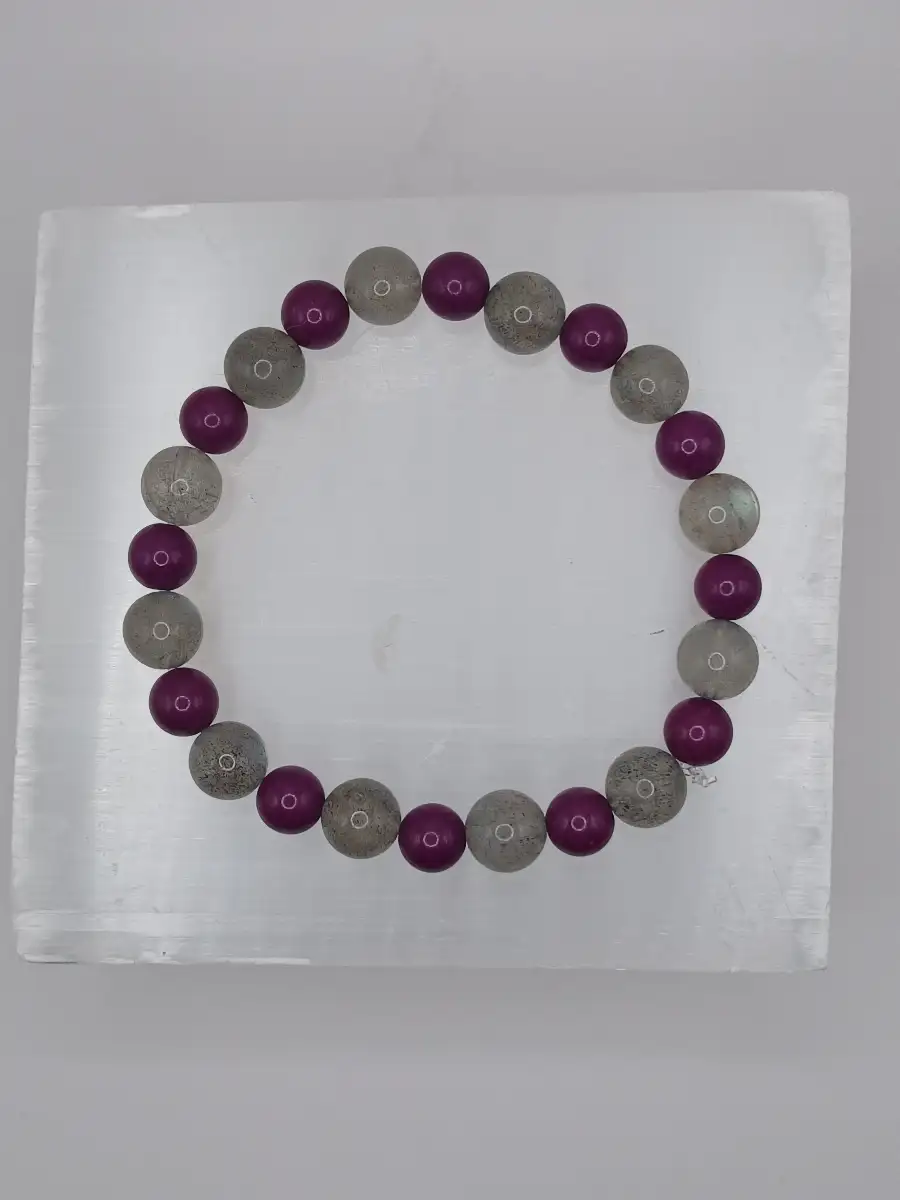 Bracelet Lépidolite & Labradorite – Protection & apaisement copie