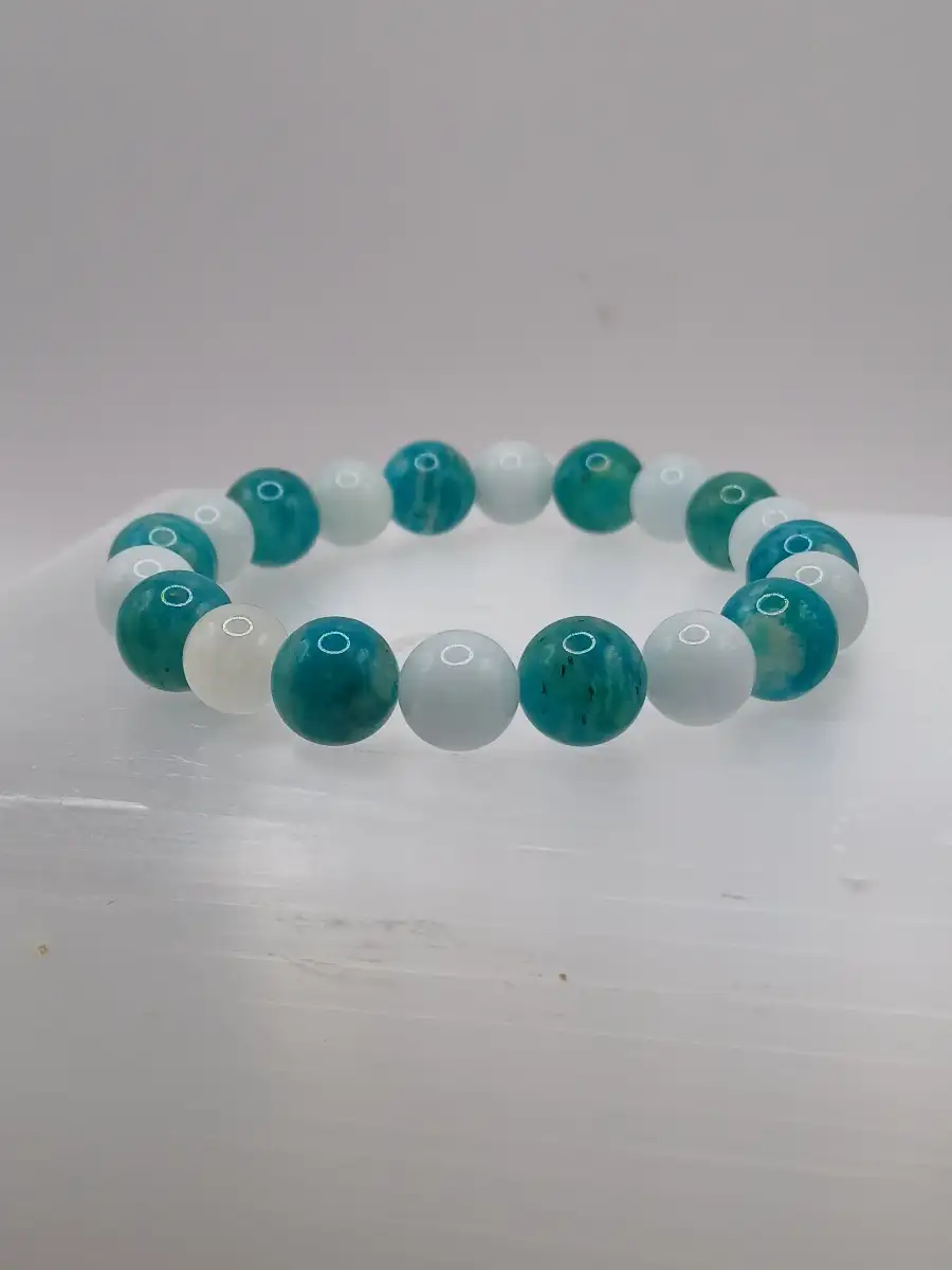 Bracelet Opalite & Apatite bleue – Clarté & expression