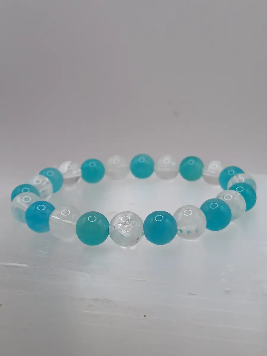 Bracelet Amazonite & Cristal de roche – Harmonie & clarté copie