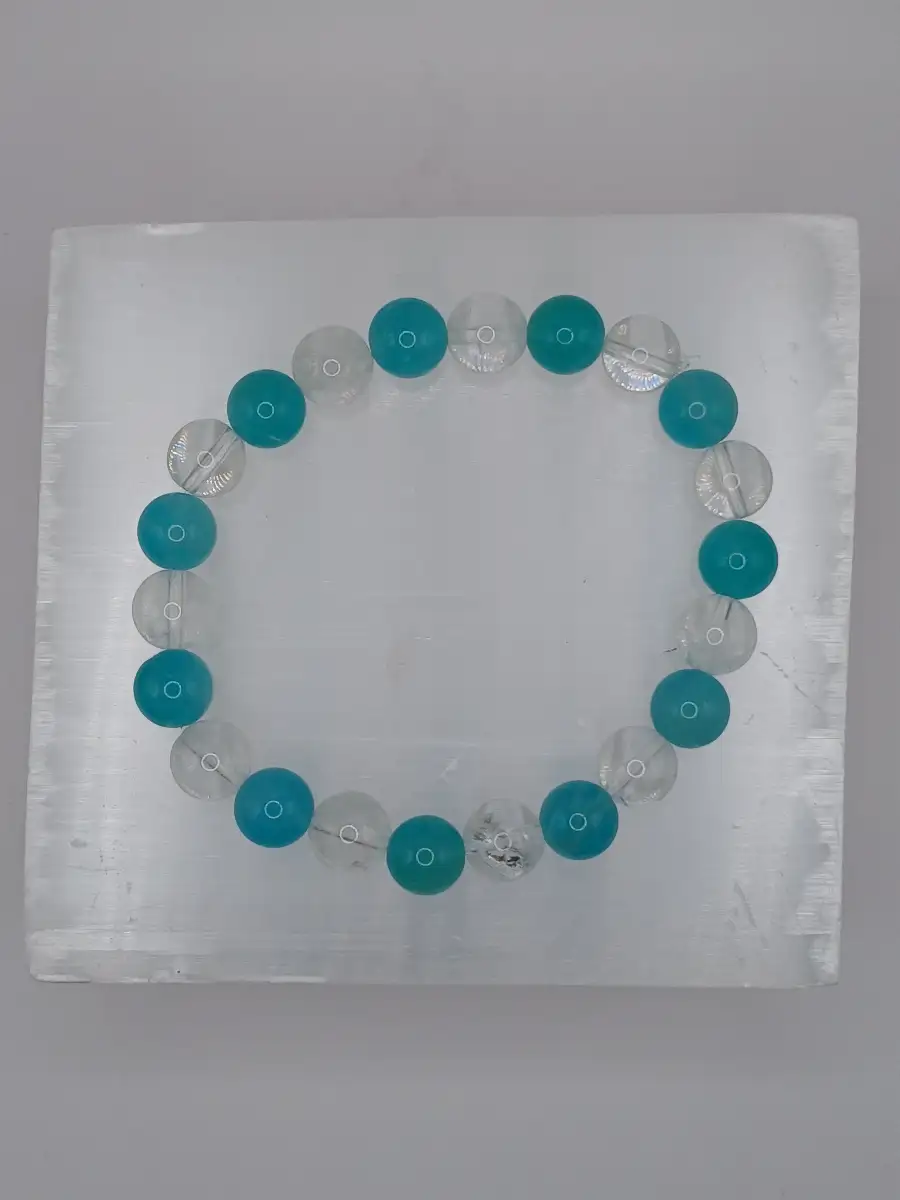 Bracelet Amazonite & Cristal de roche – Harmonie & clarté copie