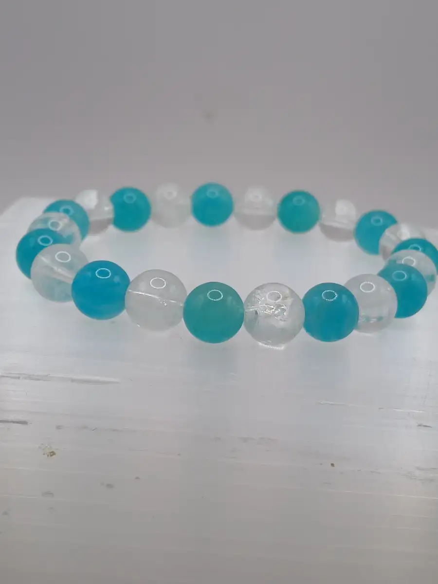 Bracelet Amazonite & Cristal de roche – Harmonie & clarté copie