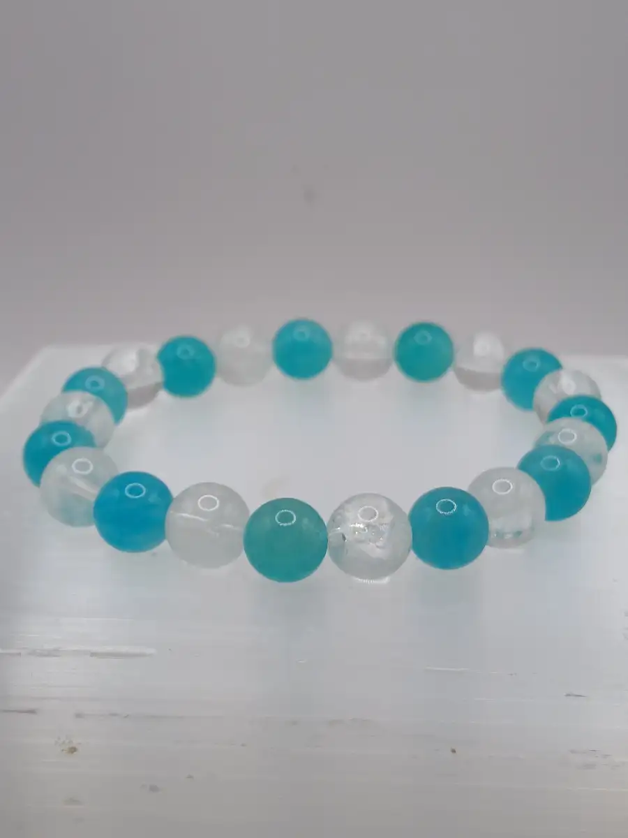 Bracelet Amazonite & Cristal de roche – Harmonie & clarté copie
