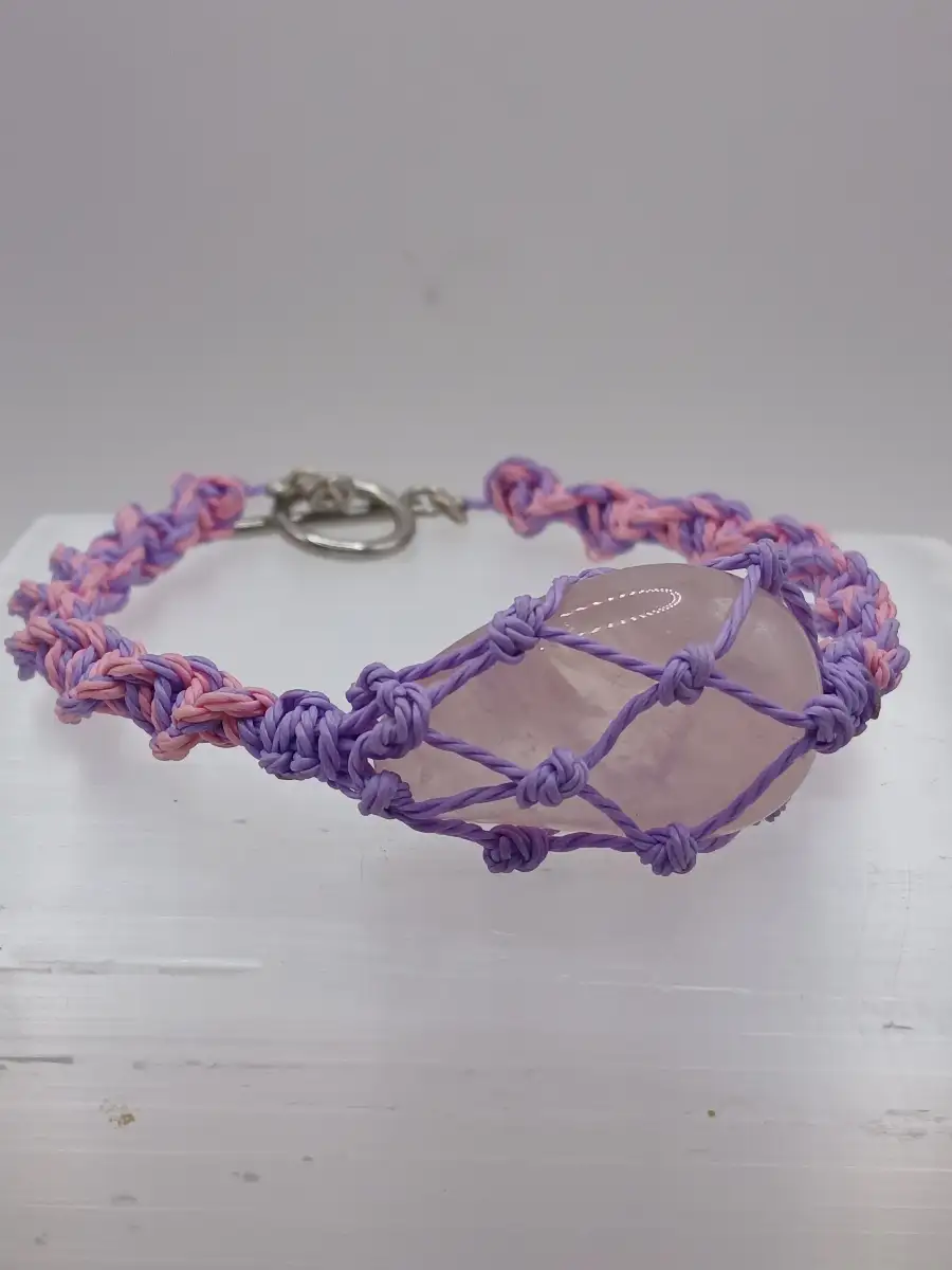 Bracelet Quartz rose tressé – Amour & douceur copie