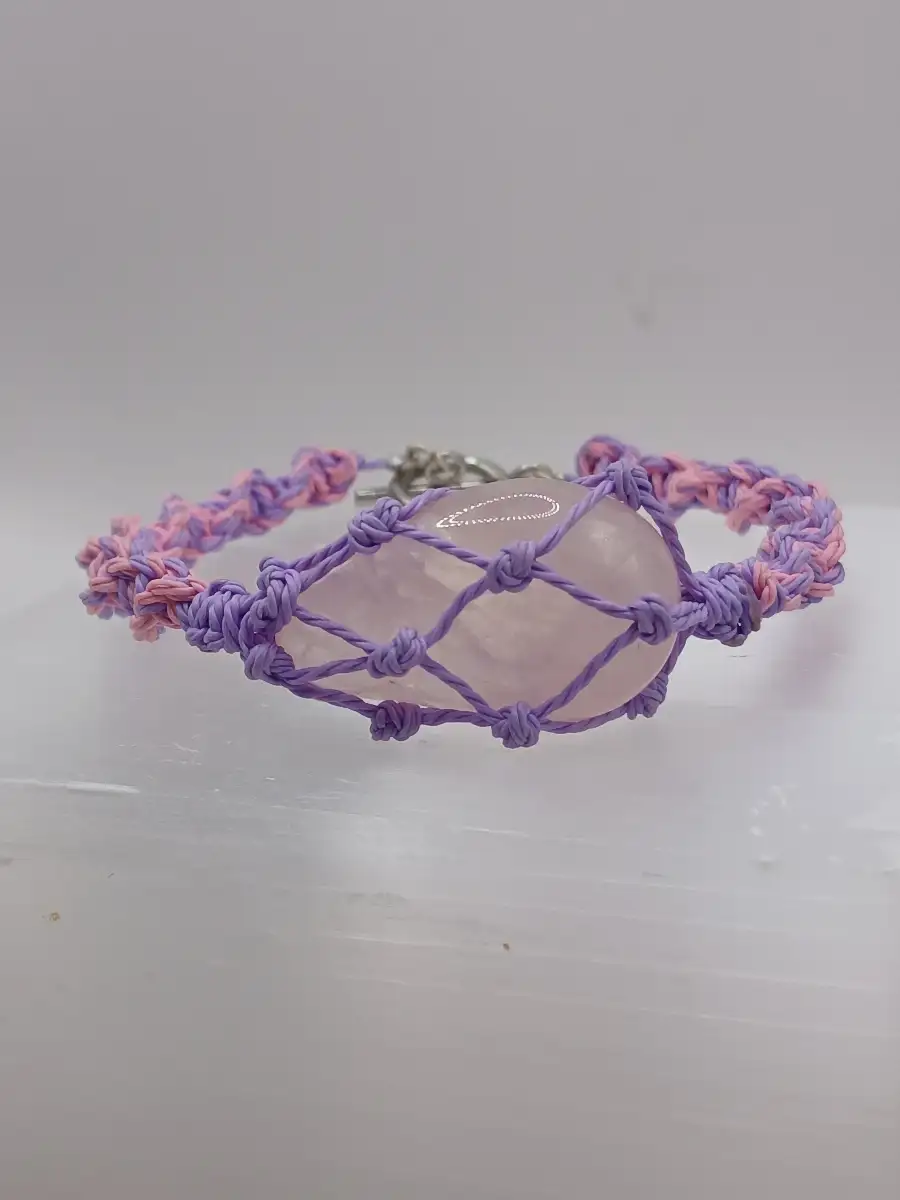 Bracelet Quartz rose tressé – Amour & douceur copie