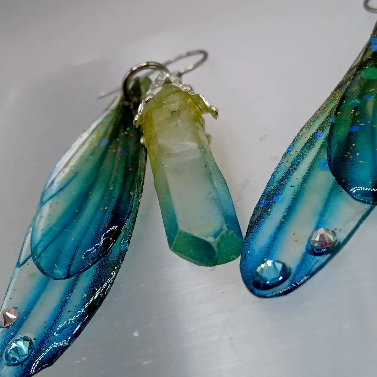 Boucles d’oreilles “Ailes d’Émeraude” – Magie & liberté copie